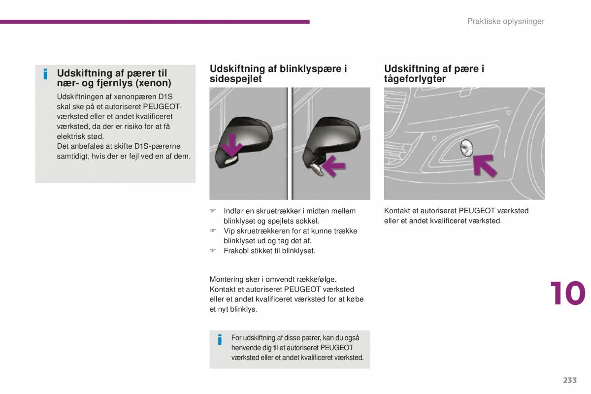 Peugeot 5008 II 2 Bilens instruktionsbog / page 235