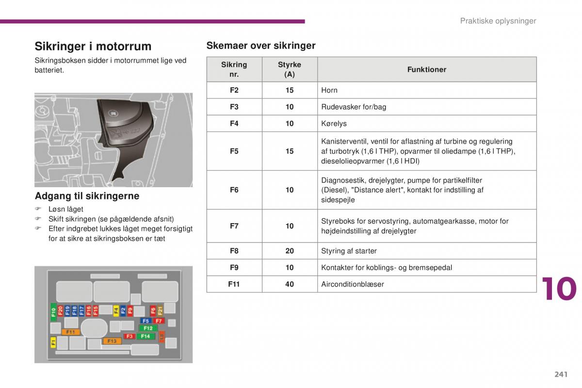 Peugeot 5008 II 2 Bilens instruktionsbog / page 243