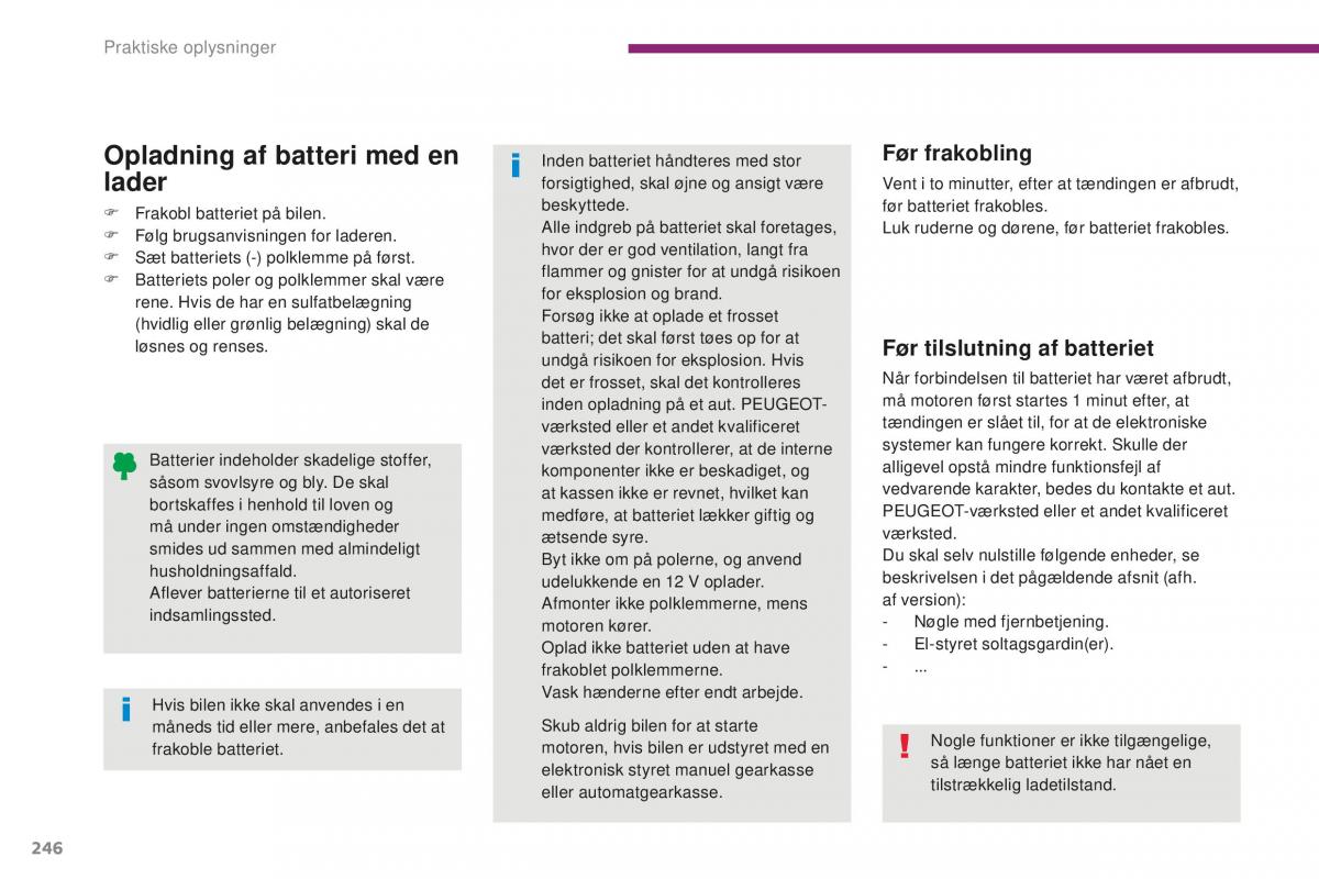 Peugeot 5008 II 2 Bilens instruktionsbog / page 248