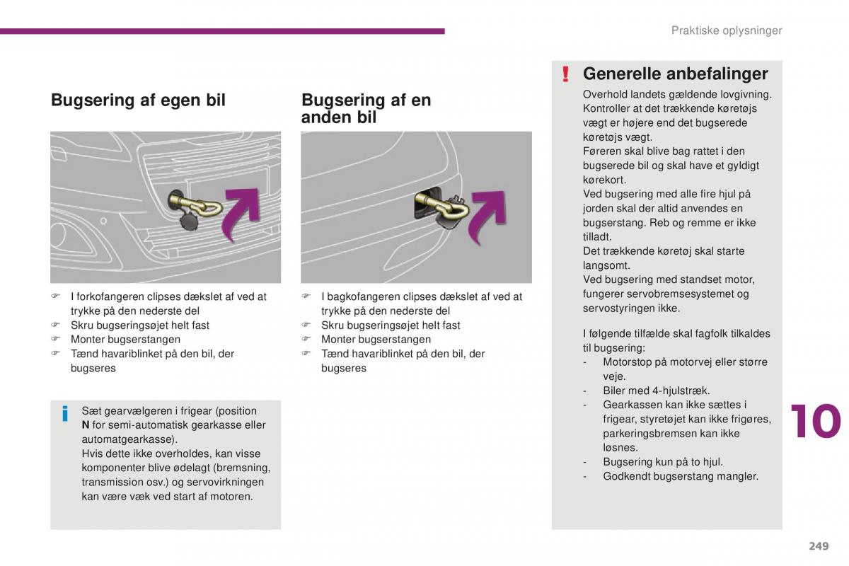 Peugeot 5008 II 2 Bilens instruktionsbog / page 251