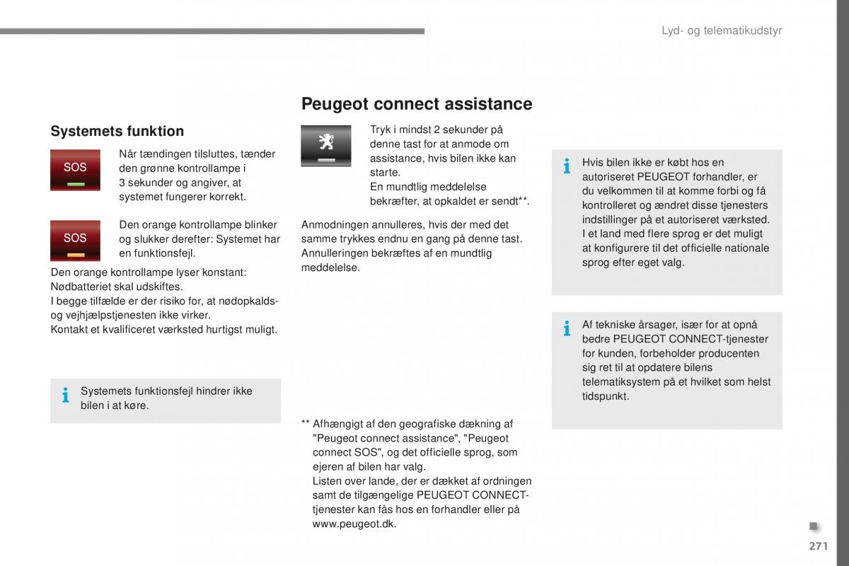 Peugeot 5008 II 2 Bilens instruktionsbog / page 273