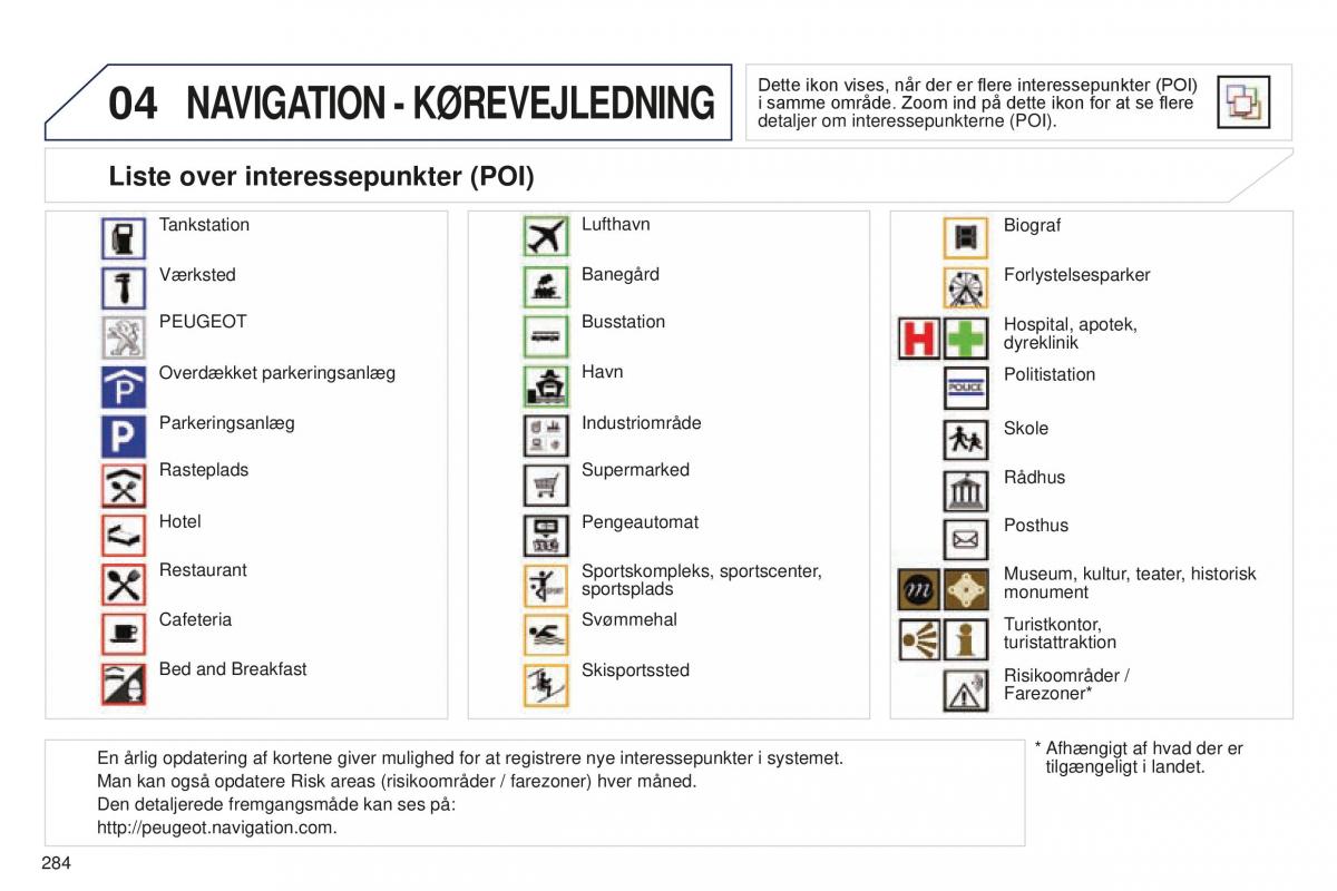 Peugeot 5008 II 2 Bilens instruktionsbog / page 286