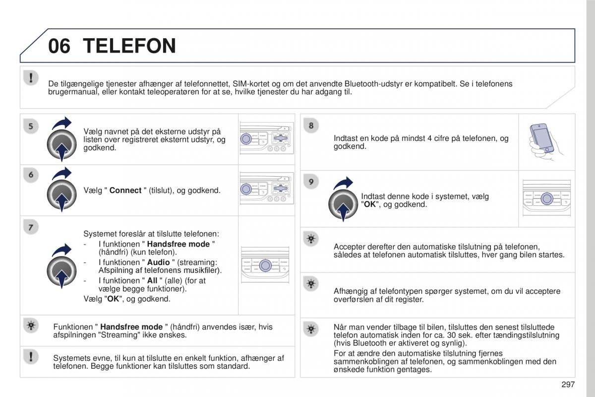 Peugeot 5008 II 2 Bilens instruktionsbog / page 299