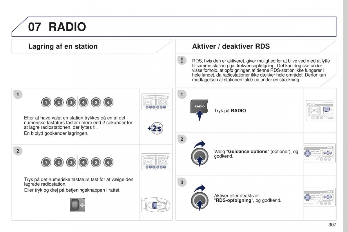 Peugeot 5008 II 2 Bilens instruktionsbog / page 309