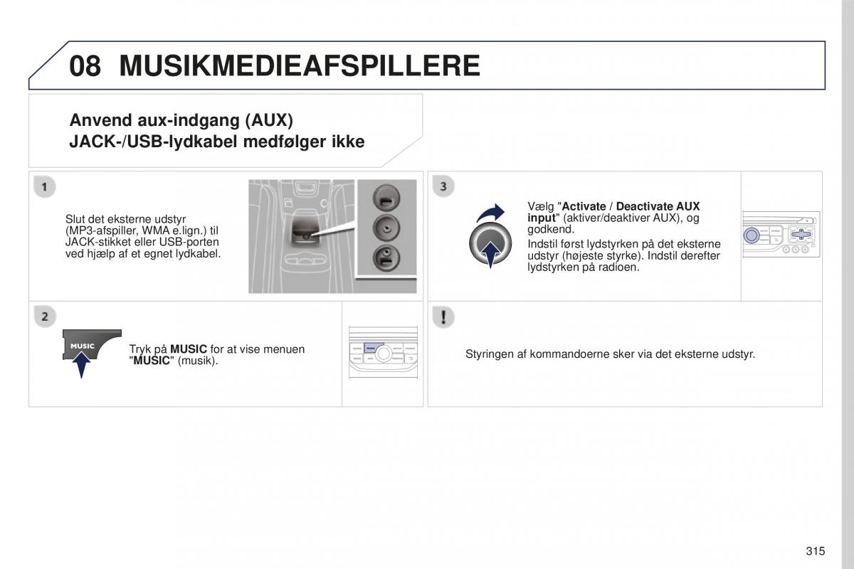 Peugeot 5008 II 2 Bilens instruktionsbog / page 317