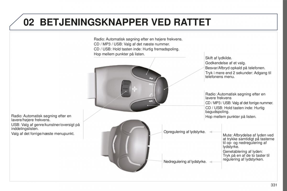 Peugeot 5008 II 2 Bilens instruktionsbog / page 333