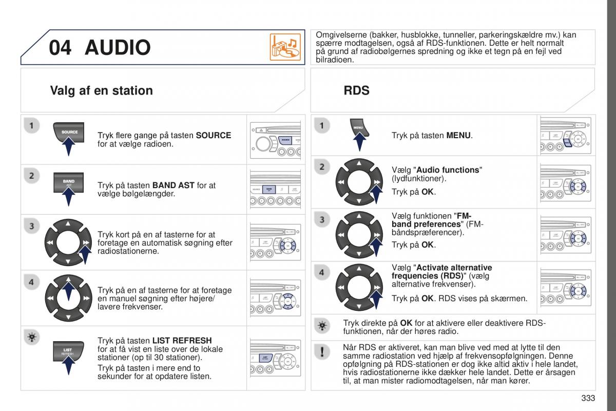 Peugeot 5008 II 2 Bilens instruktionsbog / page 335