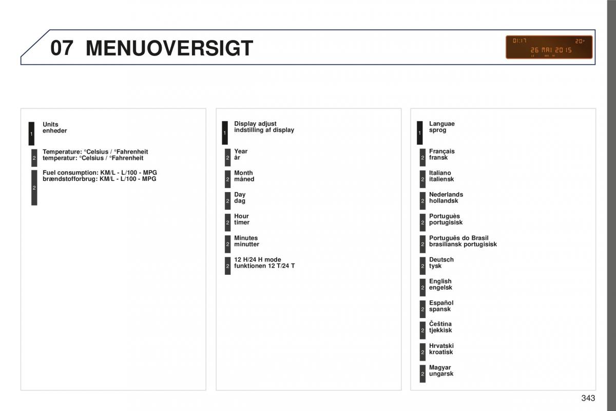 Peugeot 5008 II 2 Bilens instruktionsbog / page 345