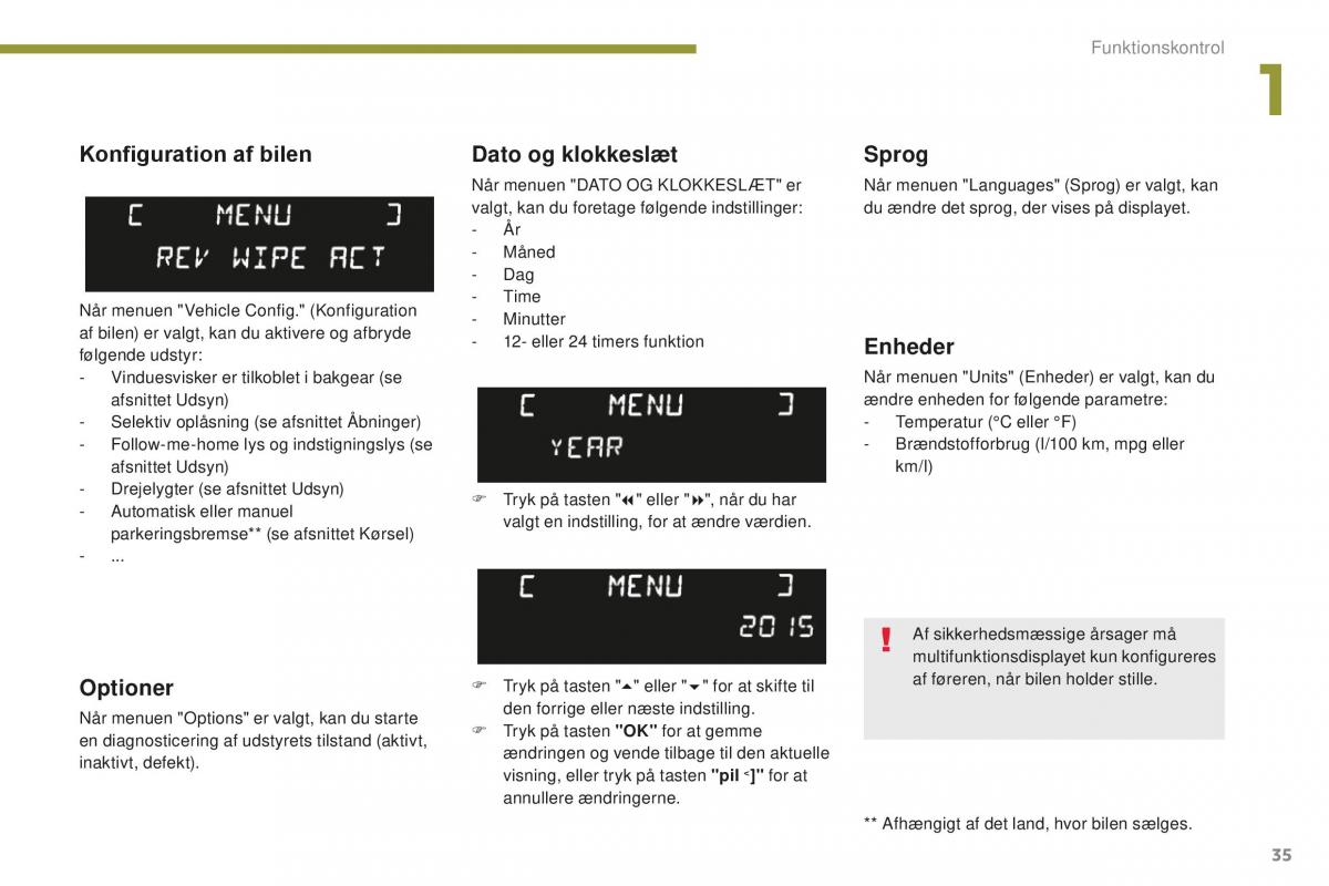 Peugeot 5008 II 2 Bilens instruktionsbog / page 37