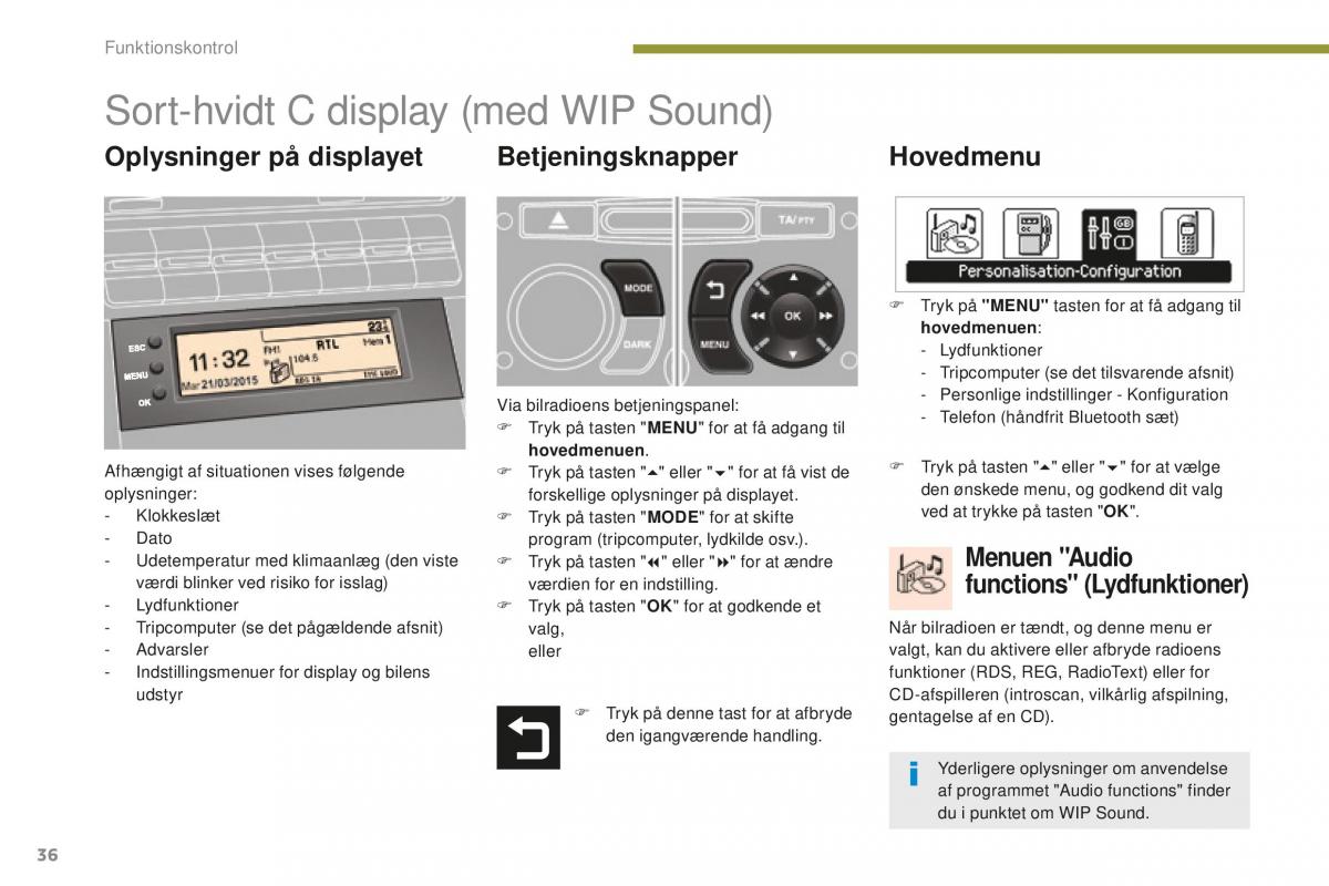 Peugeot 5008 II 2 Bilens instruktionsbog / page 38