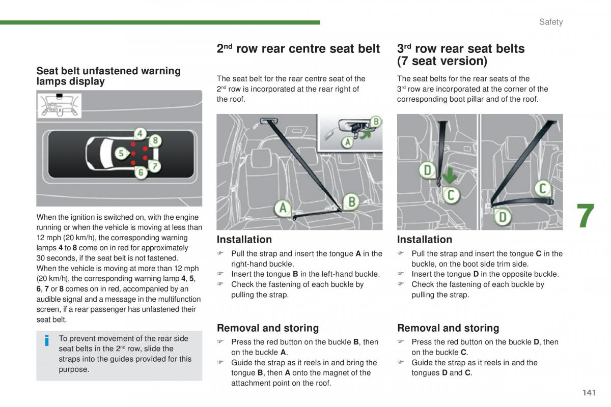 Peugeot 5008 II 2 owners manual / page 143