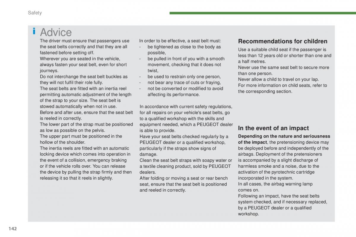 Peugeot 5008 II 2 owners manual / page 144