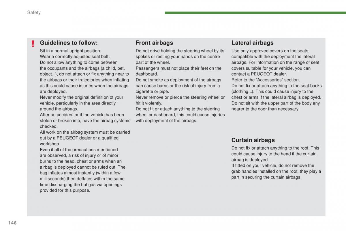 Peugeot 5008 II 2 owners manual / page 148