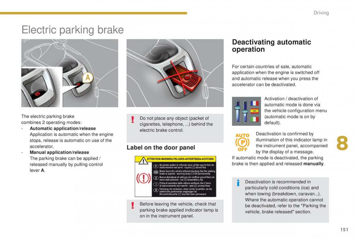 Peugeot 5008 II 2 owners manual / page 153