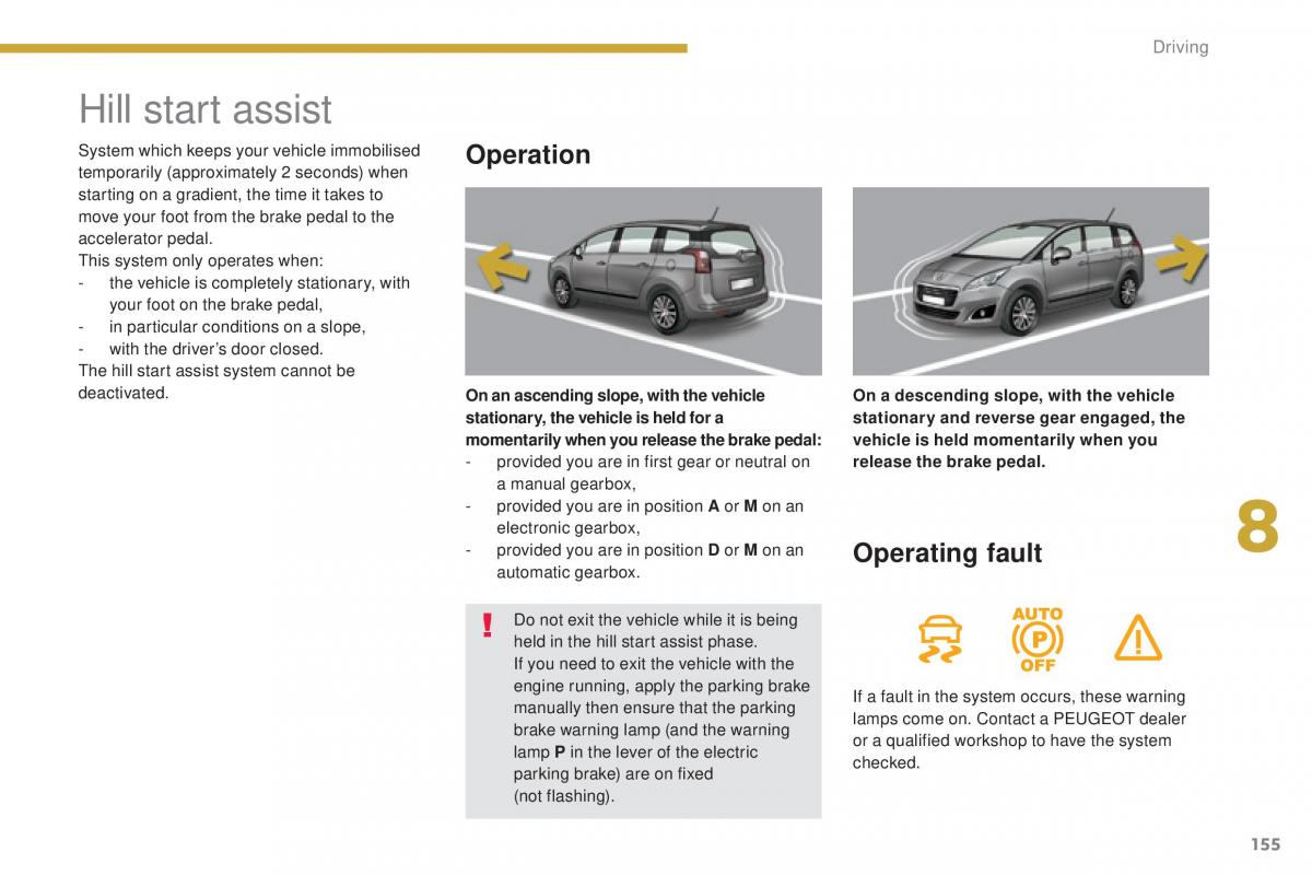 Peugeot 5008 II 2 owners manual / page 157