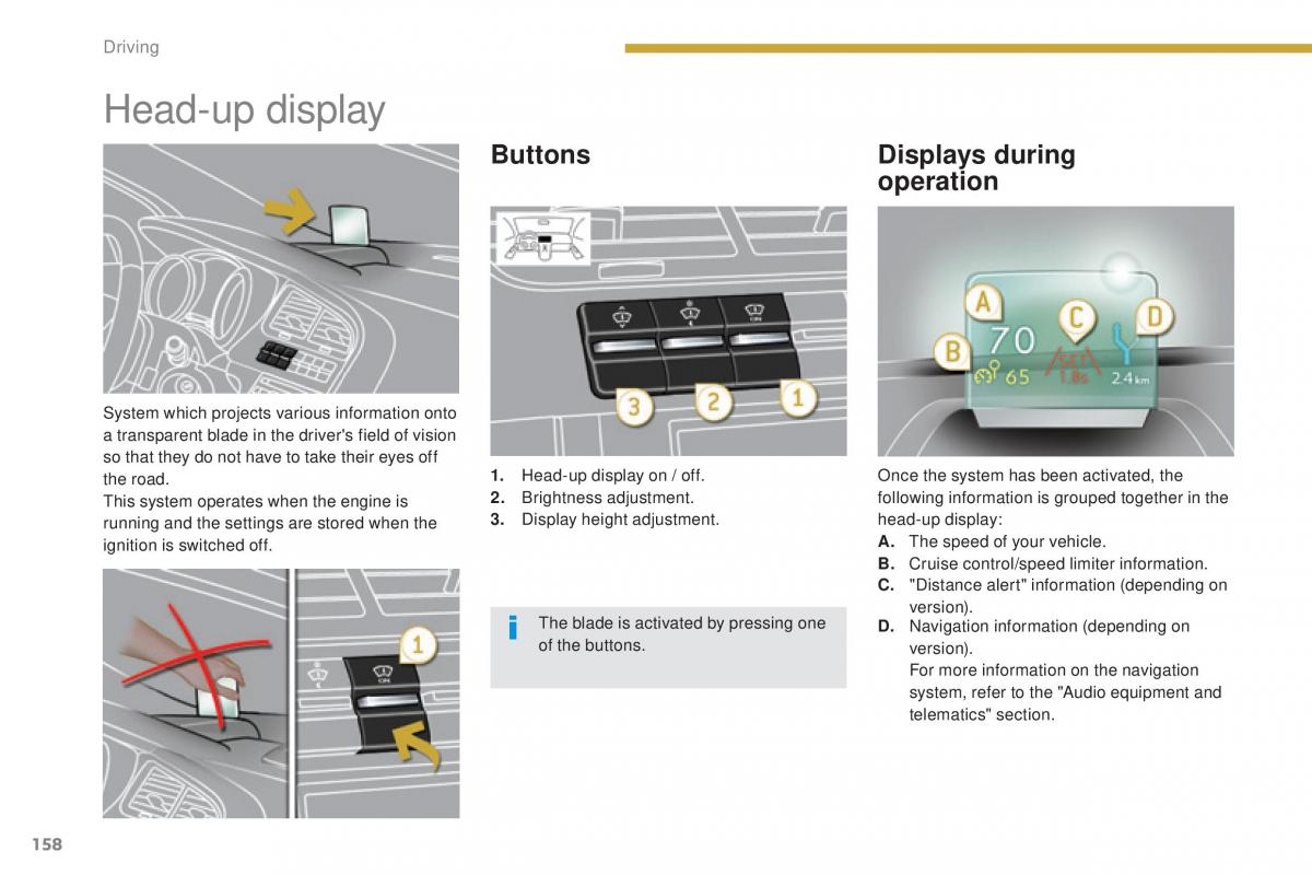 Peugeot 5008 II 2 owners manual / page 160