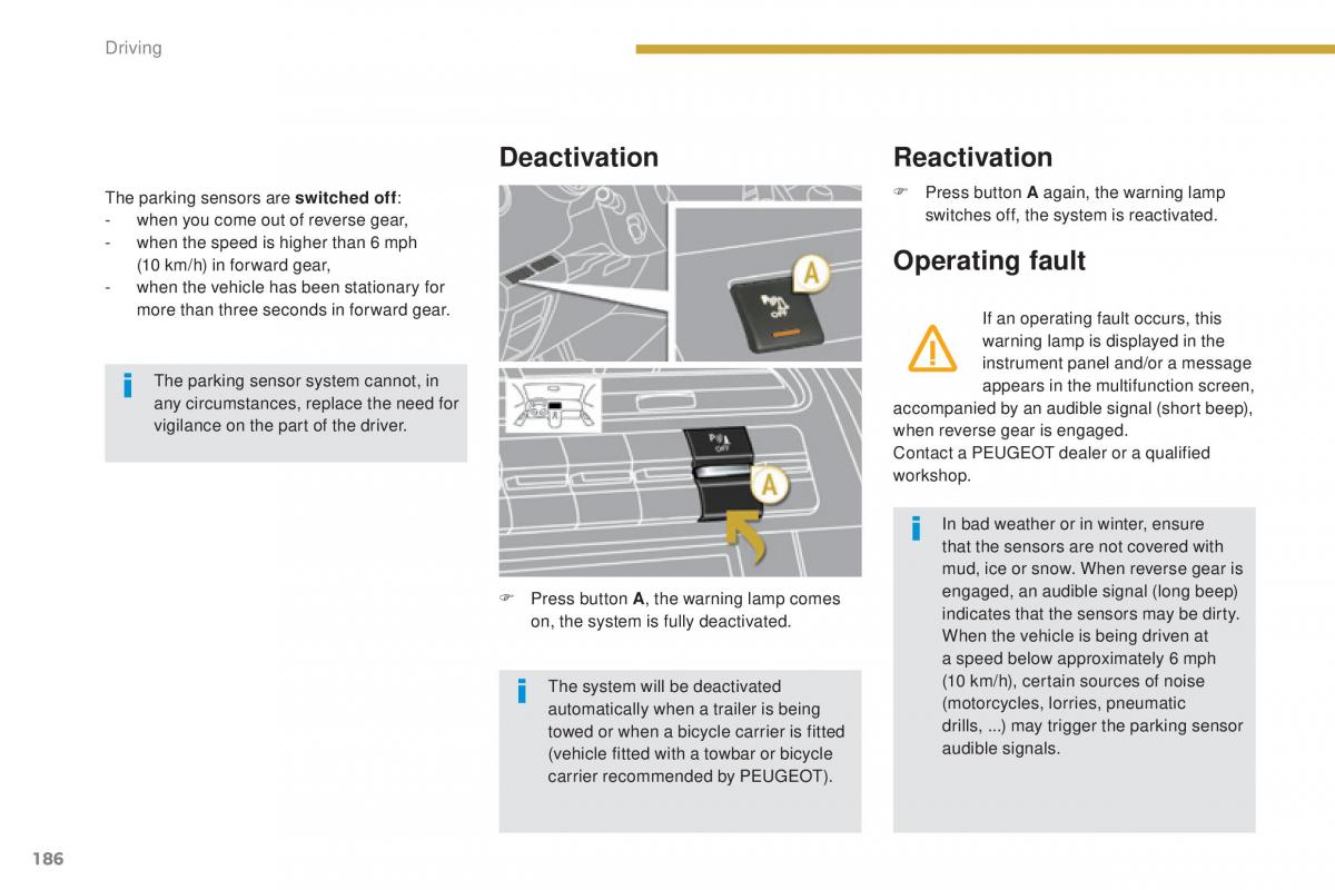 Peugeot 5008 II 2 owners manual / page 188