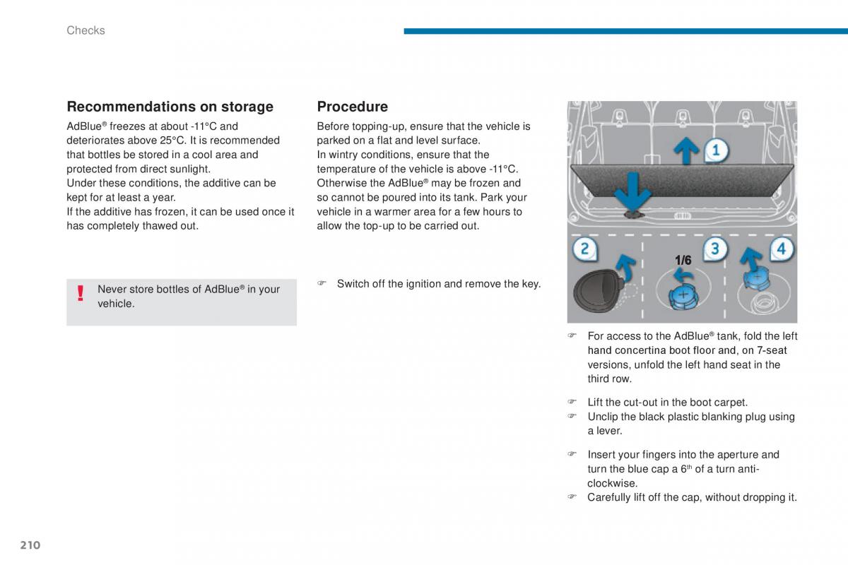 Peugeot 5008 II 2 owners manual / page 212