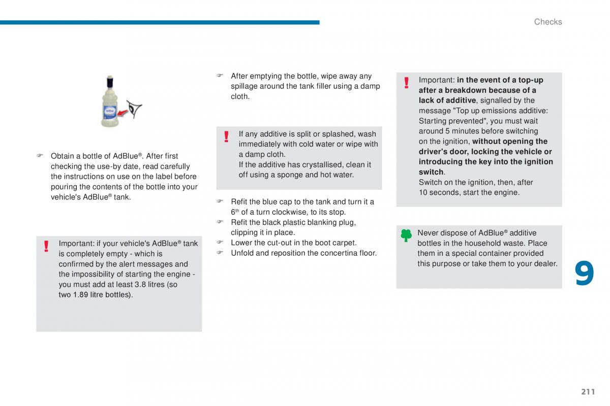 Peugeot 5008 II 2 owners manual / page 213