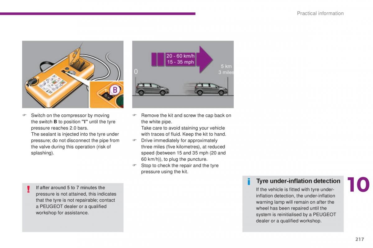 Peugeot 5008 II 2 owners manual / page 219