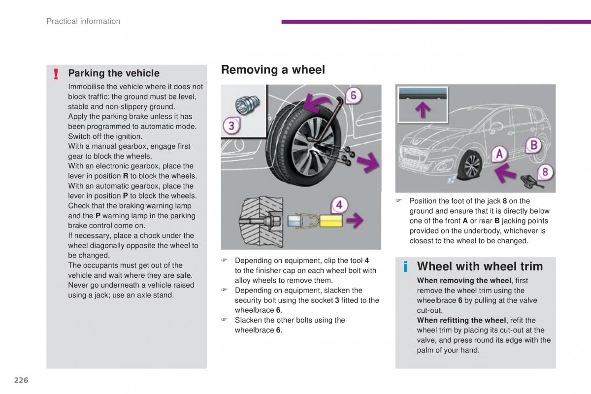 Peugeot 5008 II 2 owners manual / page 228