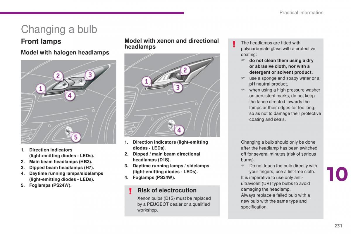 Peugeot 5008 II 2 owners manual / page 233