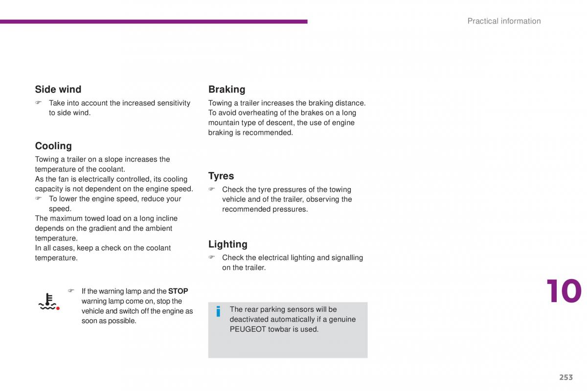 Peugeot 5008 II 2 owners manual / page 255