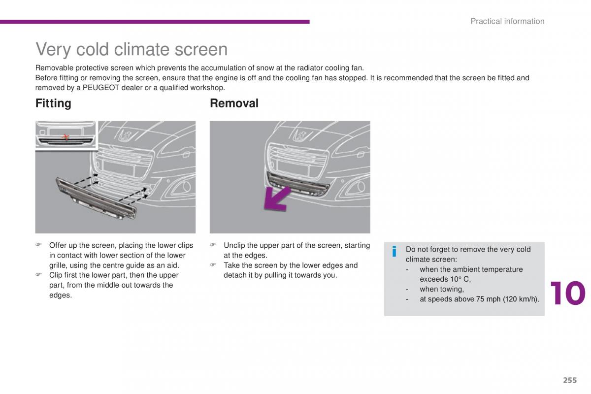 Peugeot 5008 II 2 owners manual / page 257