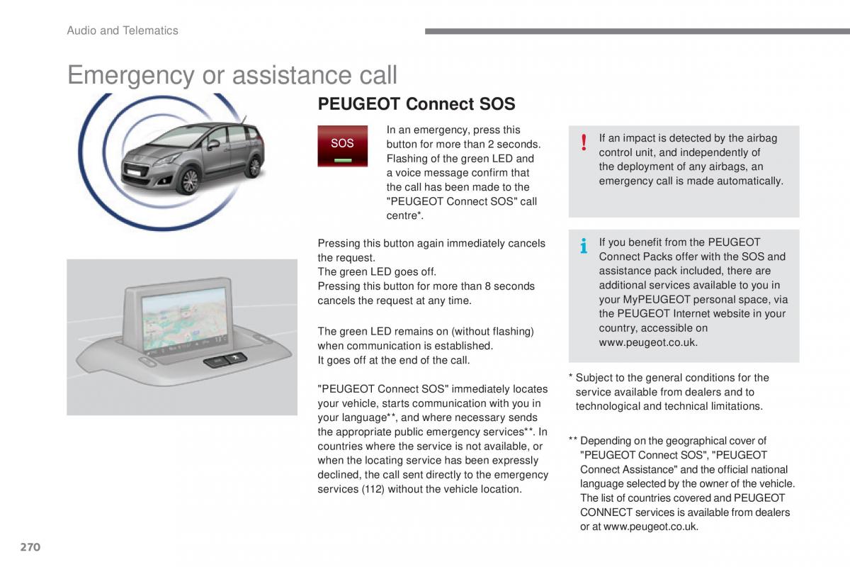 Peugeot 5008 II 2 owners manual / page 272