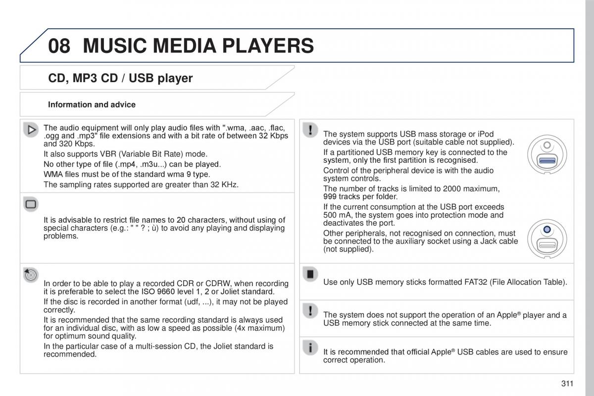 Peugeot 5008 II 2 owners manual / page 313