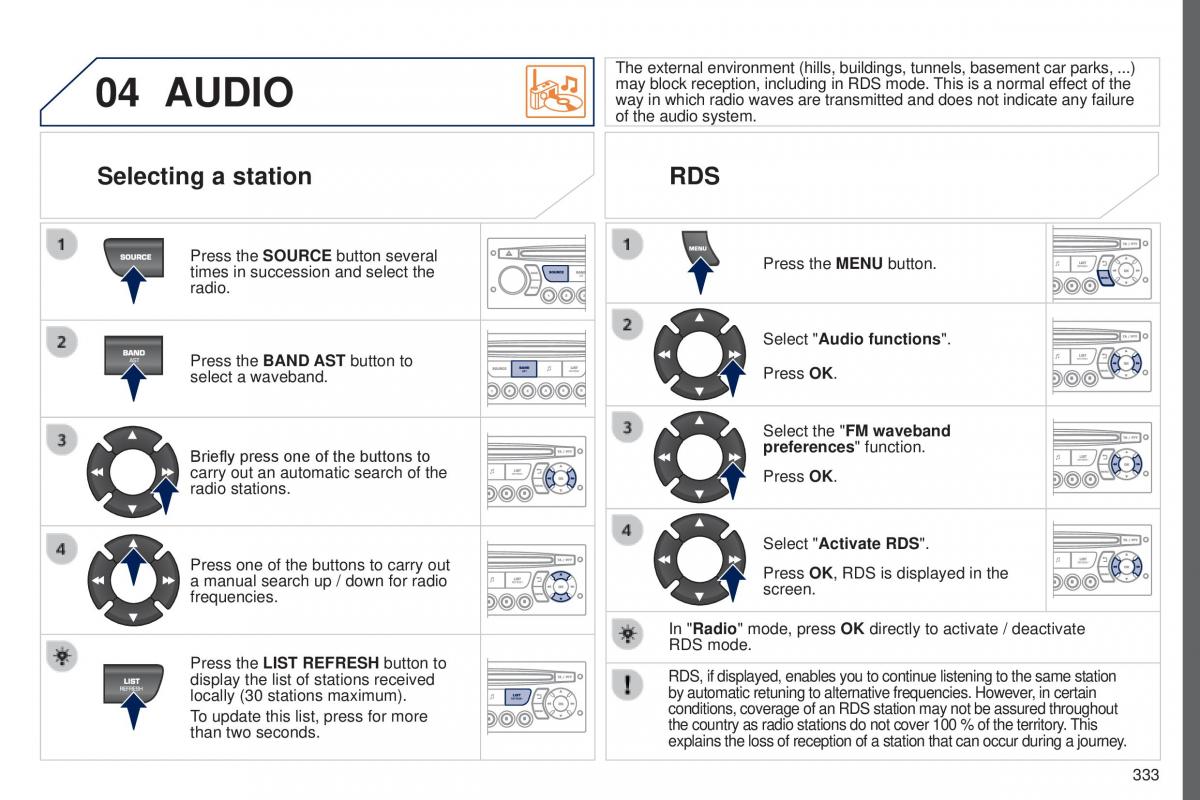 Peugeot 5008 II 2 owners manual / page 335