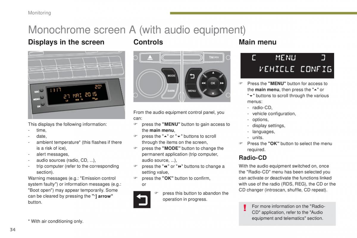 Peugeot 5008 II 2 owners manual / page 36