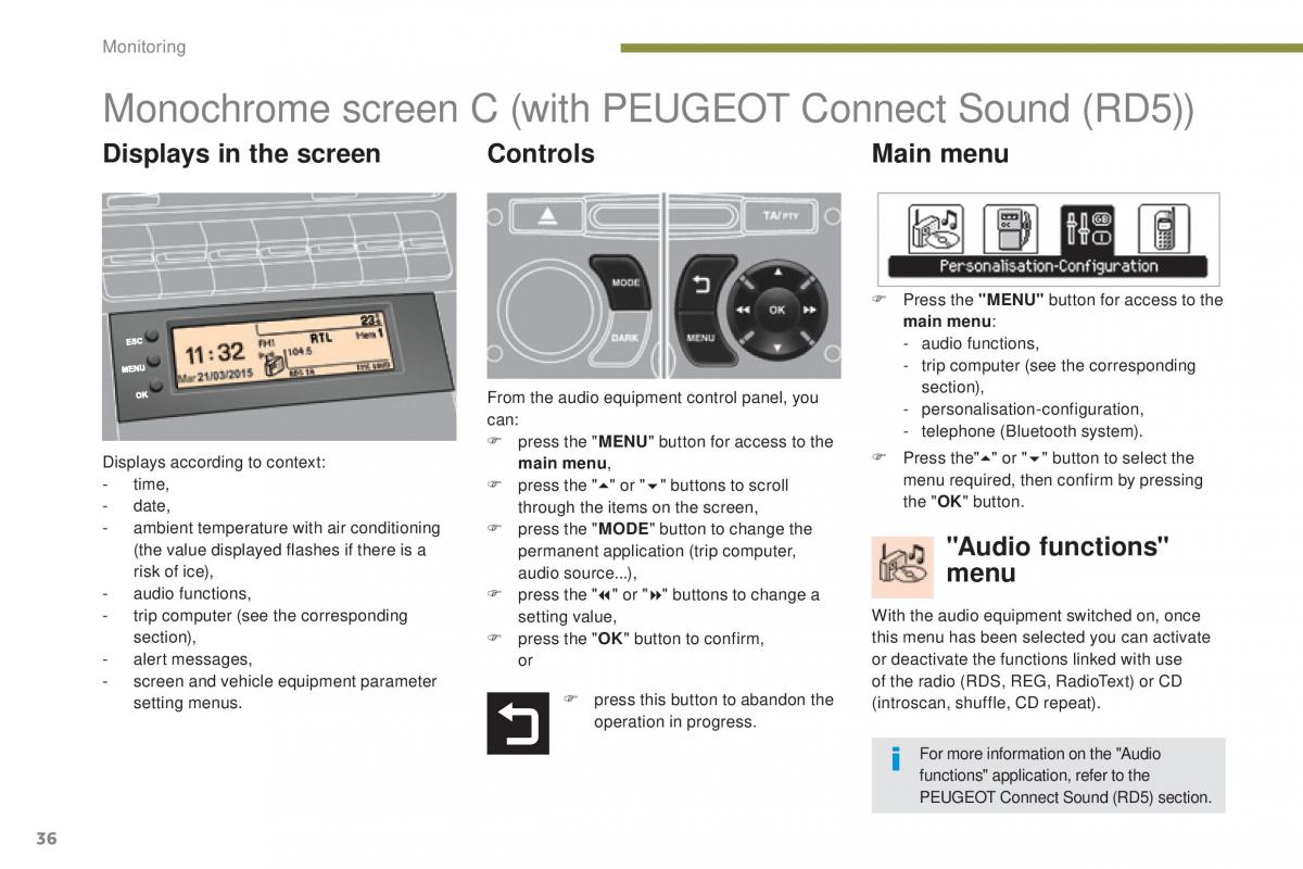 Peugeot 5008 II 2 owners manual / page 38