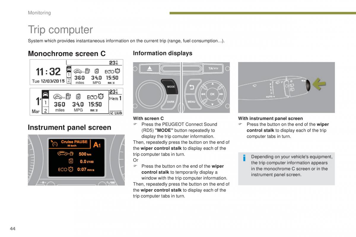 Peugeot 5008 II 2 owners manual / page 46