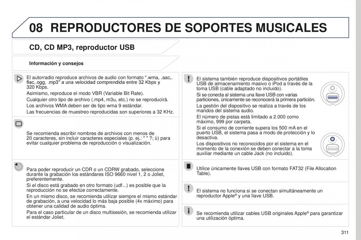 manual  Peugeot 5008 II 2 manual del propietario / page 313