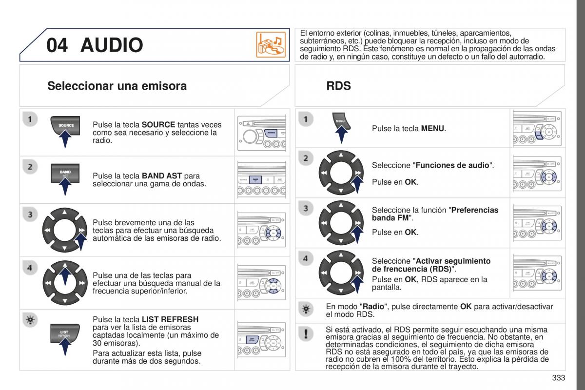 manual  Peugeot 5008 II 2 manual del propietario / page 335
