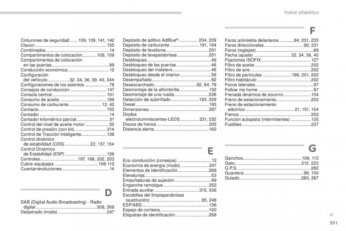 Peugeot 5008 II 2 manual del propietario / page 353