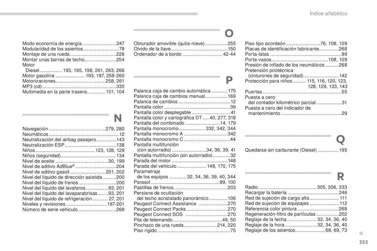 Peugeot 5008 II 2 manual del propietario / page 355