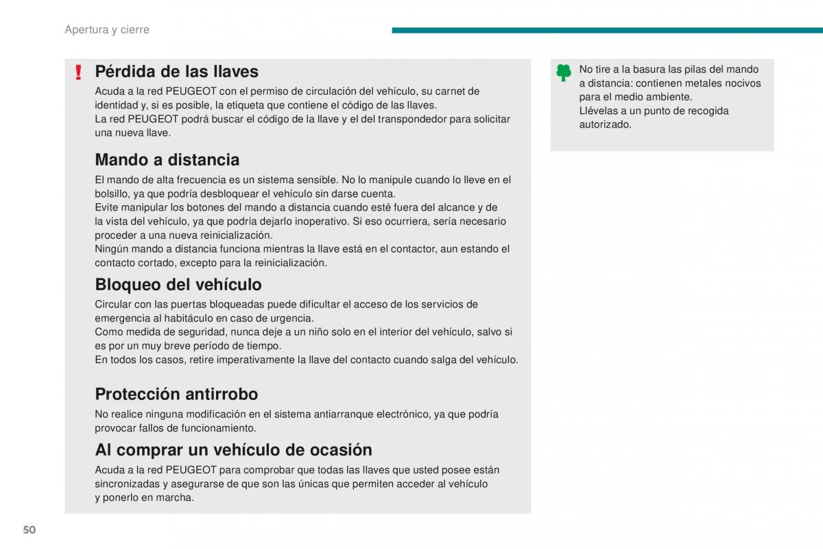 manual  Peugeot 5008 II 2 manual del propietario / page 52