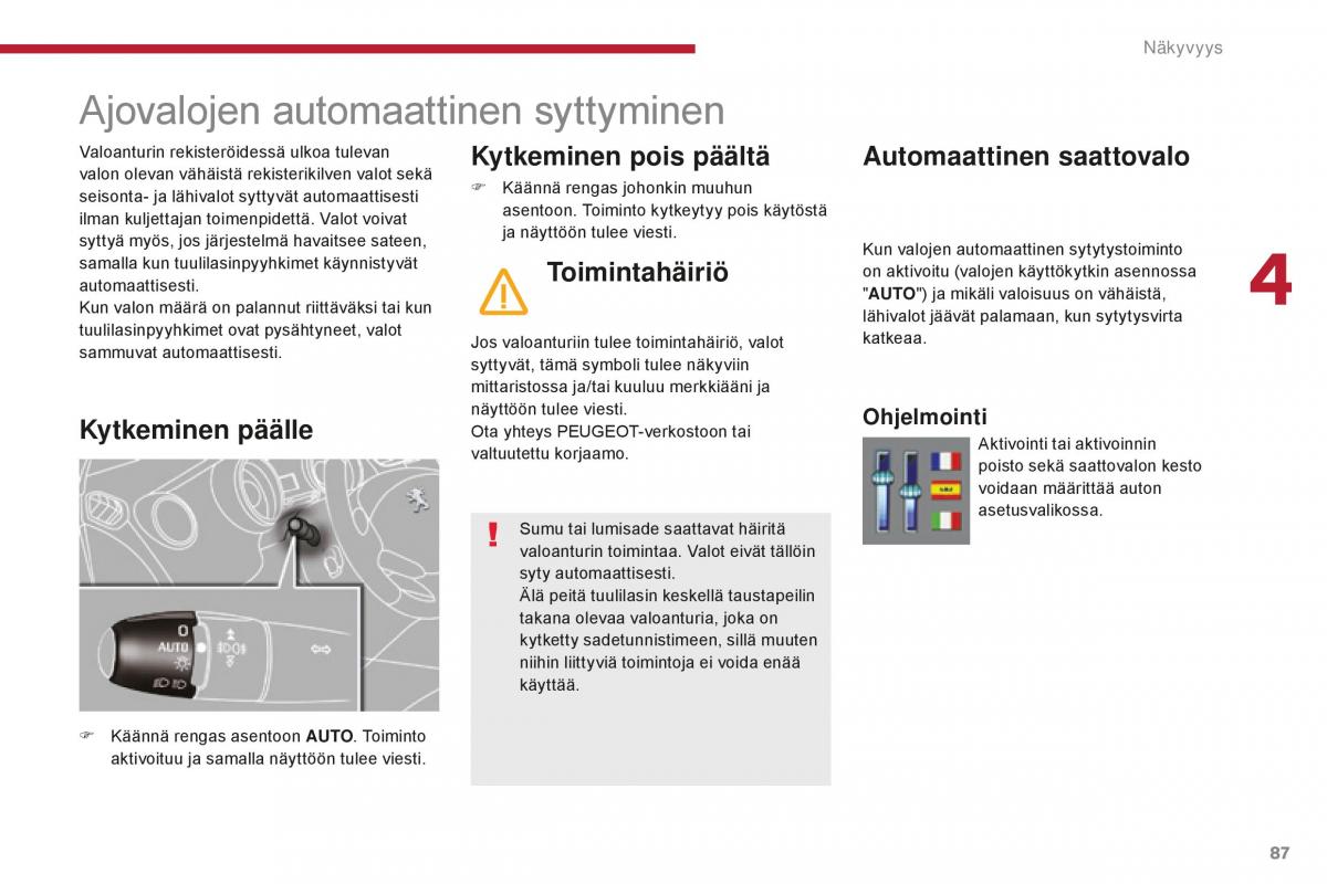 Peugeot 5008 II 2 omistajan kasikirja / page 89