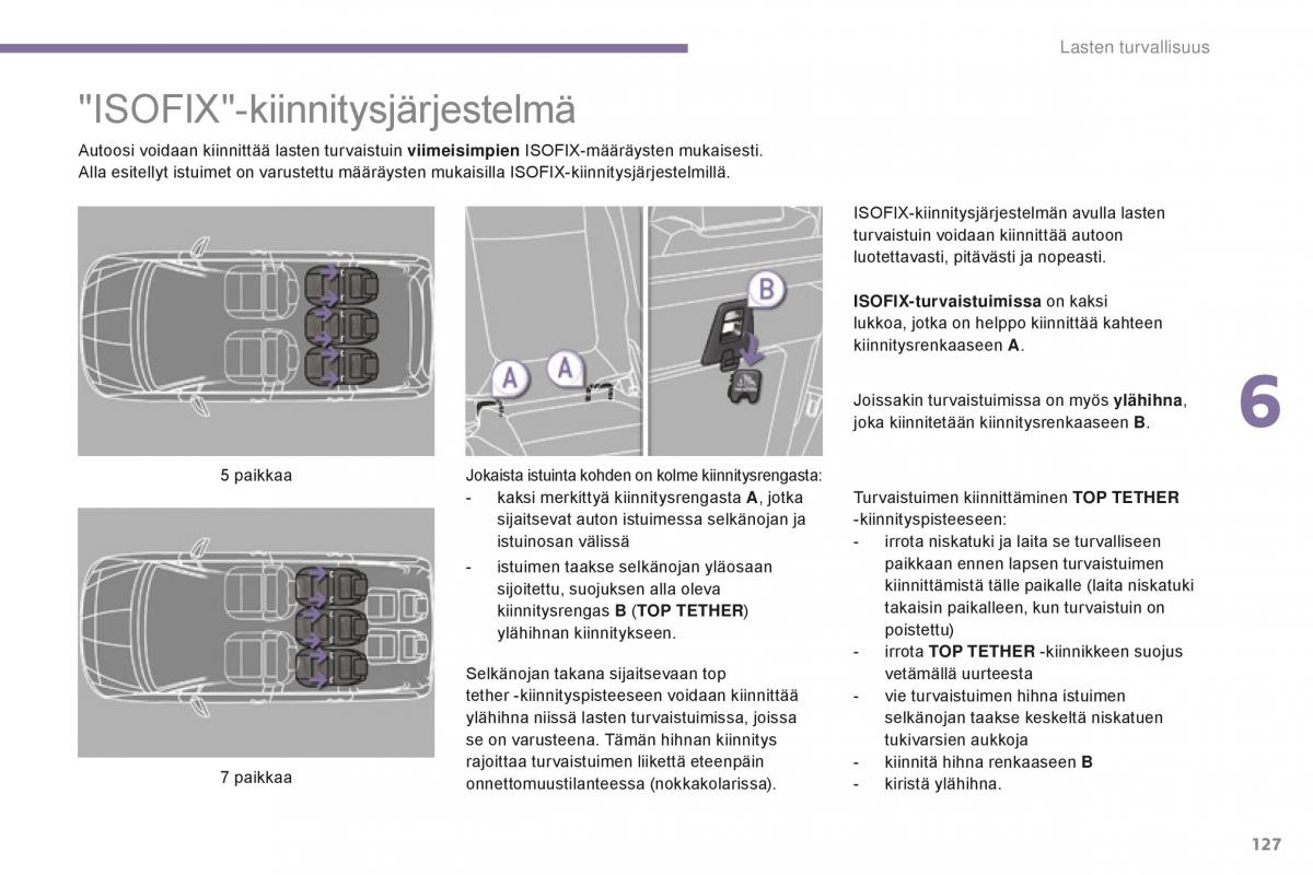 Peugeot 5008 II 2 omistajan kasikirja / page 129