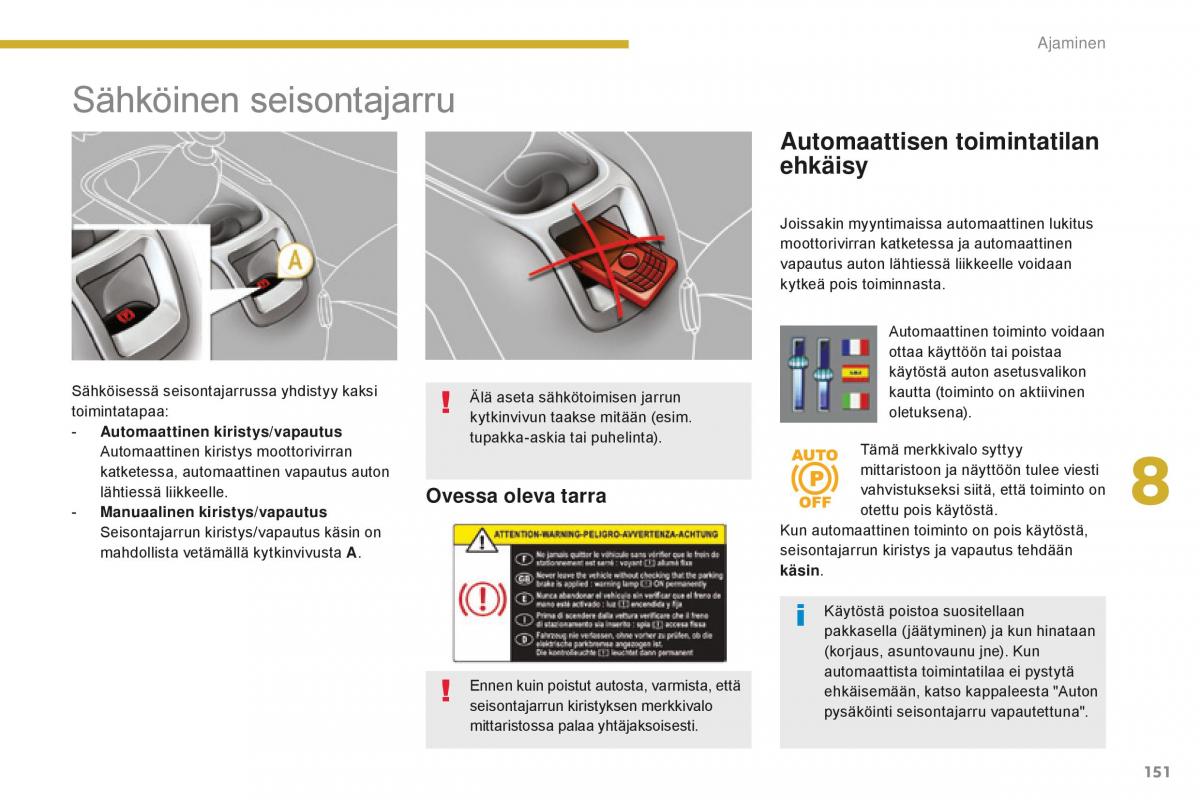 Peugeot 5008 II 2 omistajan kasikirja / page 153