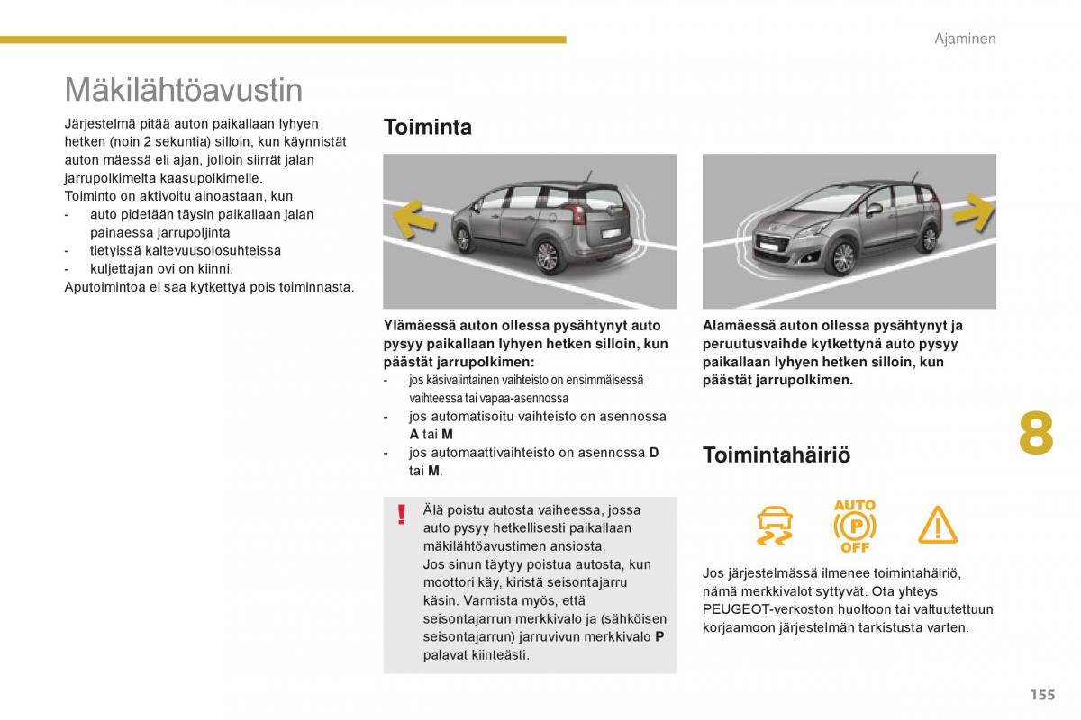 Peugeot 5008 II 2 omistajan kasikirja / page 157