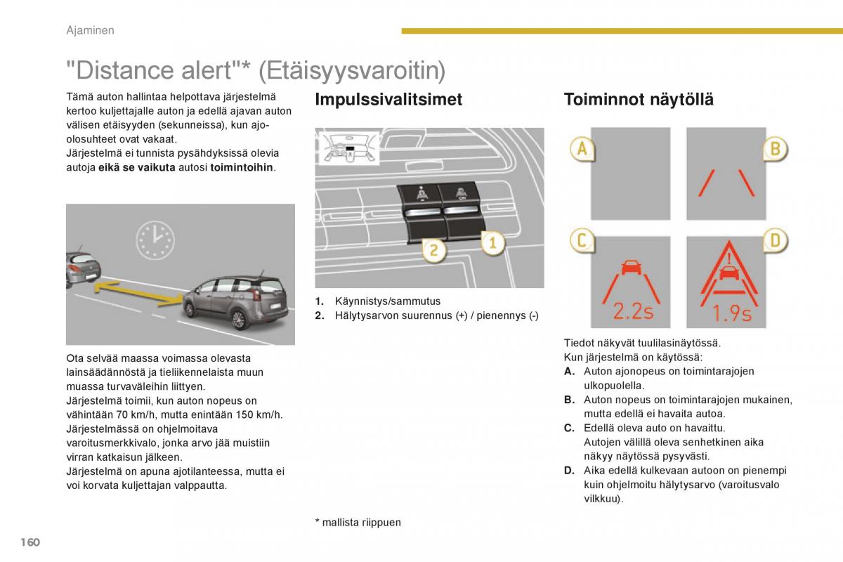 Peugeot 5008 II 2 omistajan kasikirja / page 162