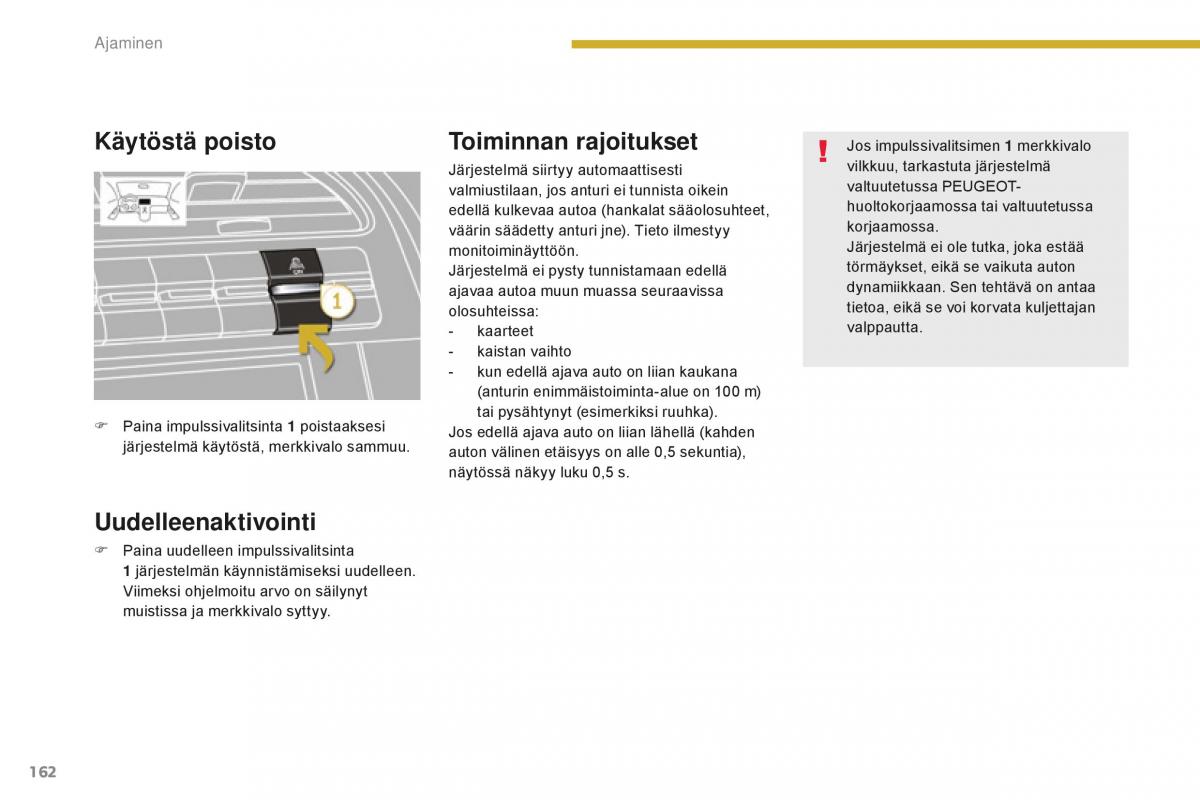 Peugeot 5008 II 2 omistajan kasikirja / page 164