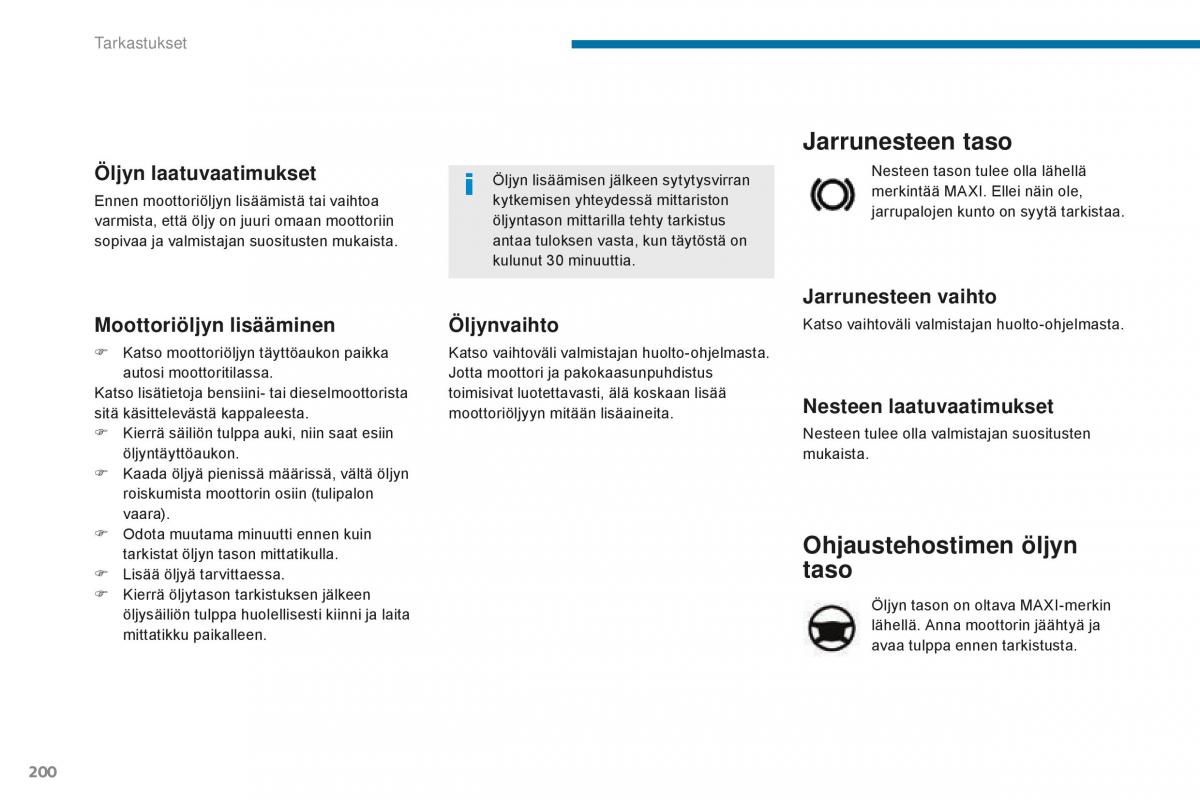 Peugeot 5008 II 2 omistajan kasikirja / page 202