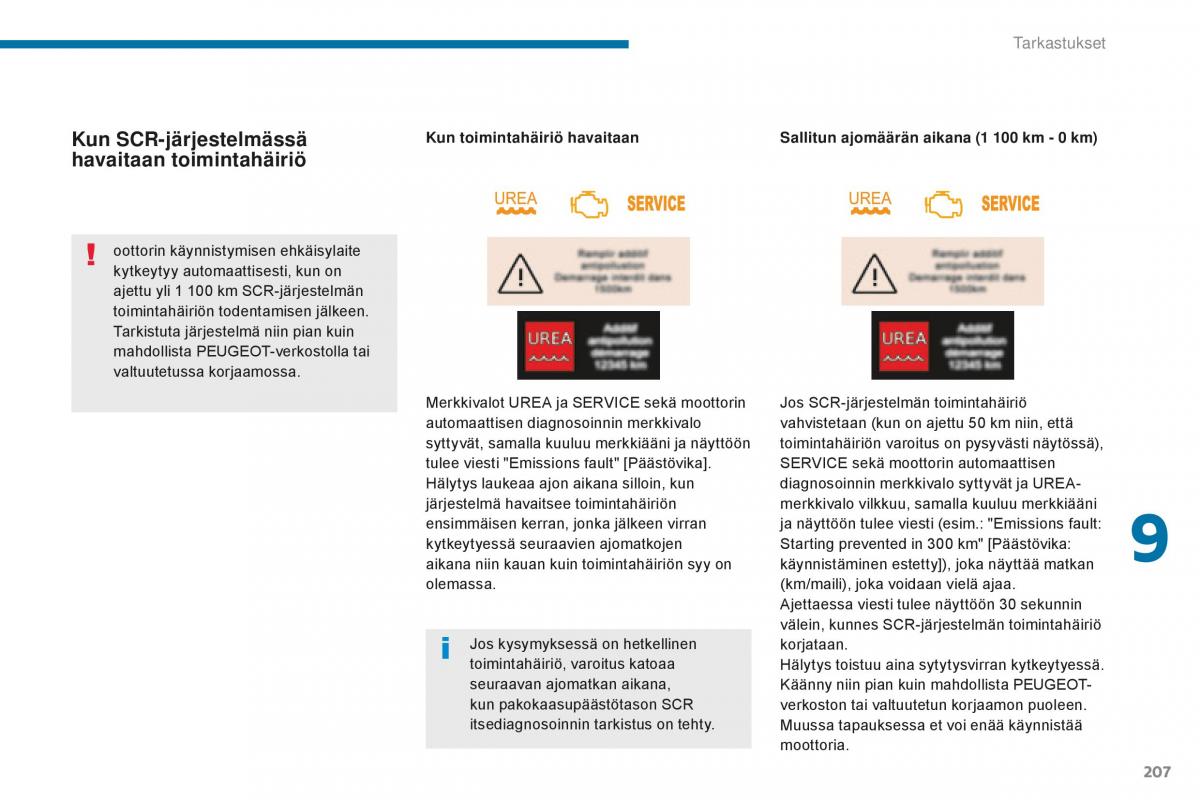 Peugeot 5008 II 2 omistajan kasikirja / page 209