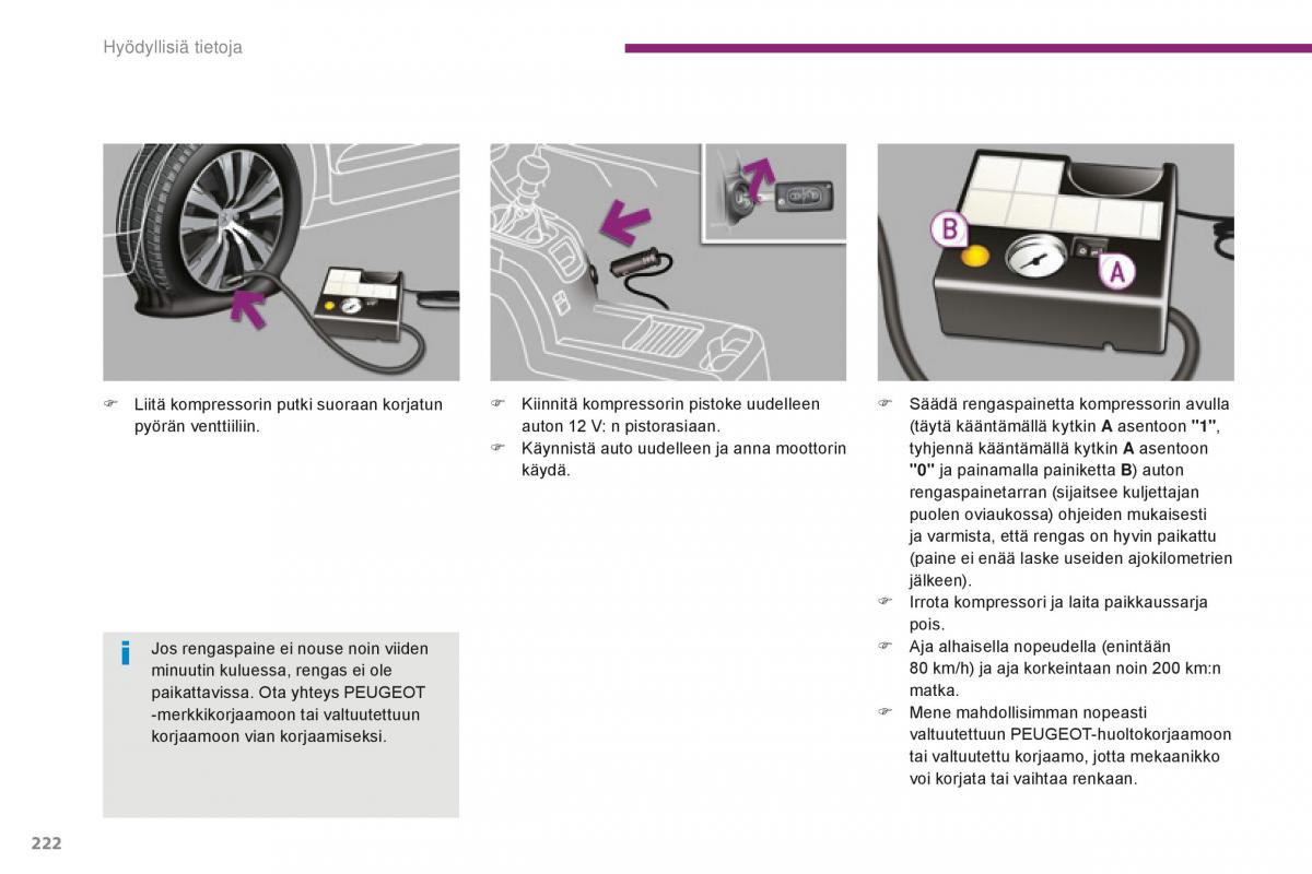 Peugeot 5008 II 2 omistajan kasikirja / page 224