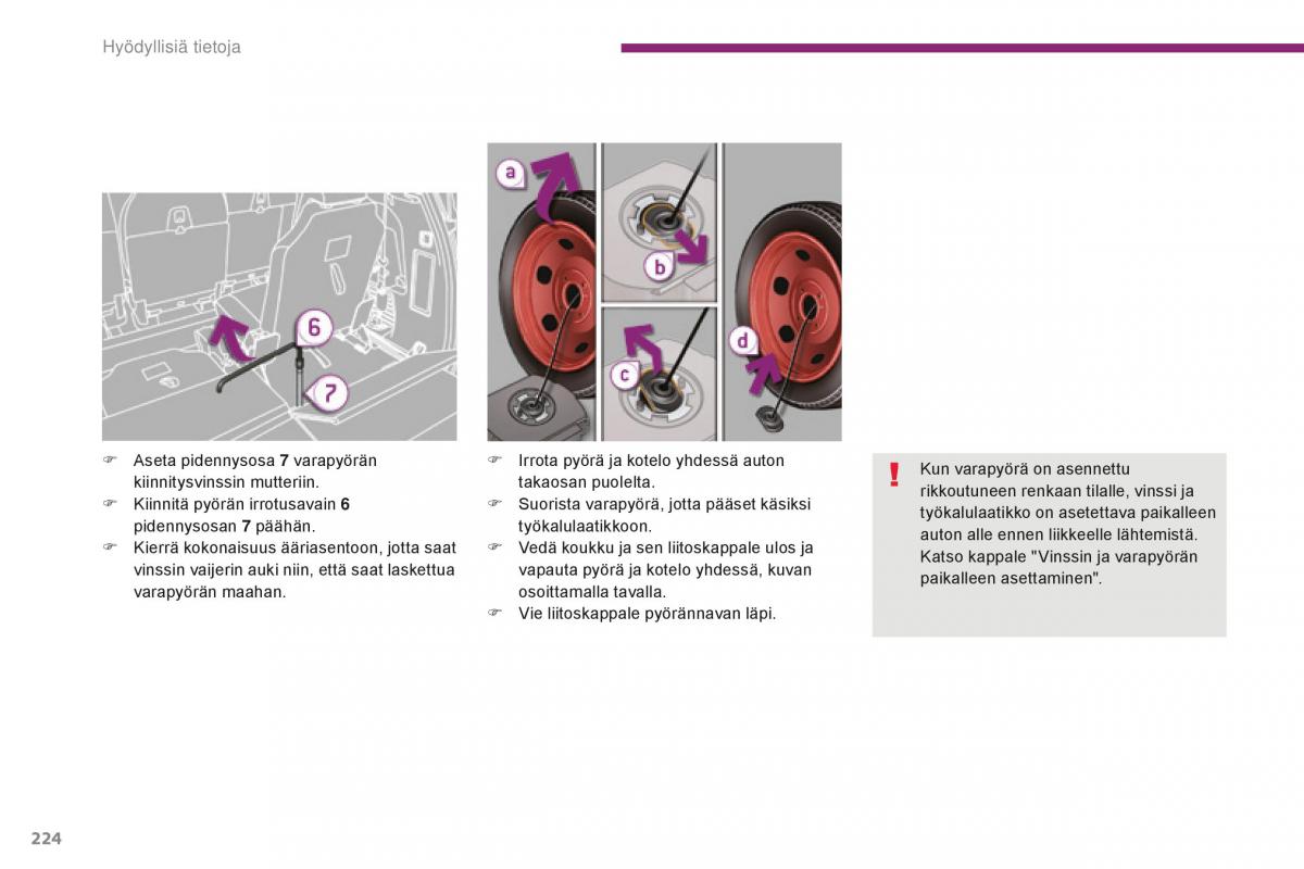 Peugeot 5008 II 2 omistajan kasikirja / page 226