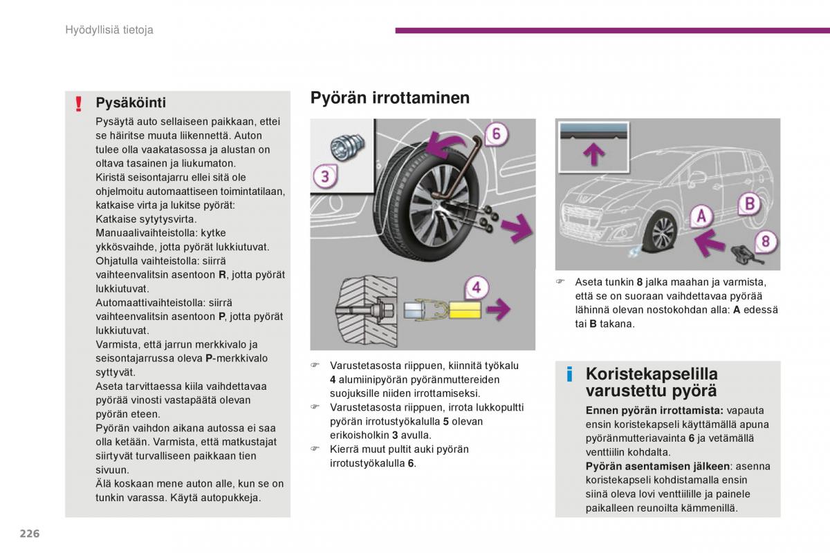 Peugeot 5008 II 2 omistajan kasikirja / page 228